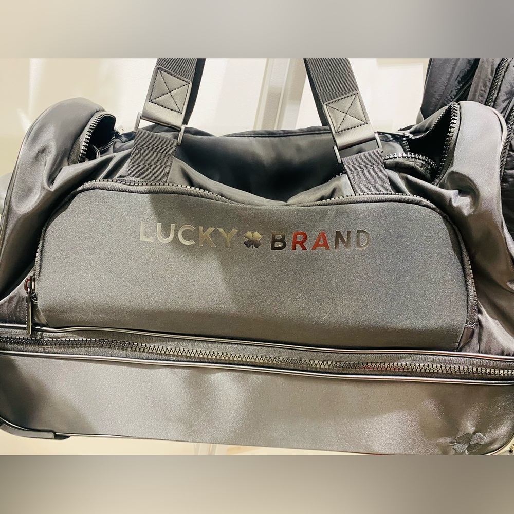 Lucky Brand Black Rolling Duffel Bag